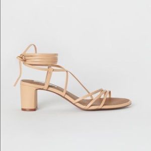 H&M Leather Wrap Sandal - Nude Size 9 - NWT